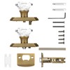 Gobrico Interior Passage Crystal Door Knobs, Keyless Antique Brass Crystal