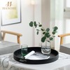 Hanobe Ottoman Tray Serving Decor: Round Large Coffee Table Black