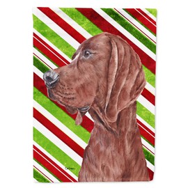 Caroline's Treasures SC9803GF Redbone Coonhound Candy Cane Christmas Garden Flag Mailbox Flag Decorative Yard Flag Banner Outside Patio Artwork Yard Flower Beds, Garden Size, Multicolor
