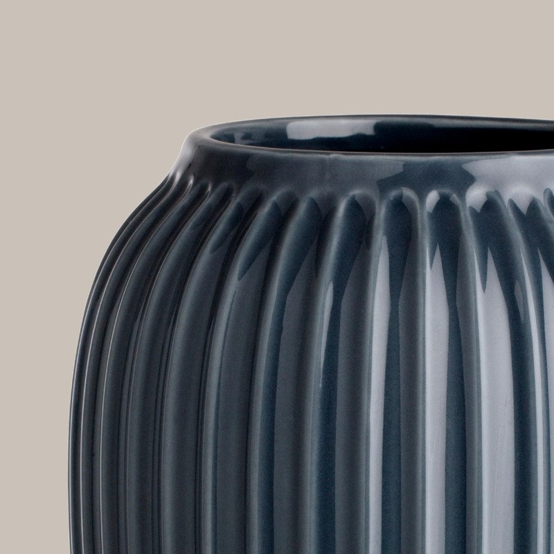 Kahler Hammershoi Vase, Anthracite Grey, 8.3" H x 6.7" D,