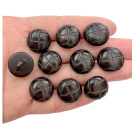 PEPPERLONELY 10 botones de resina de plástico con vástago para coser ropa, abrigo, jeans, manualidades, color negro, 5/8 pulgadas