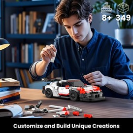 Mould King Speed Champion RSR Sports Car Building Kits, MOC Racing Car Toys Model, Vehicle Blocks Set Suitable for Boys to Build, House Decoration Gifts for Kids and Adults 27010 (389 Pcs)