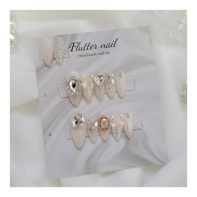 Merimi Wedding Handmade Nail Tips Gorgeous Version - Stiletto /