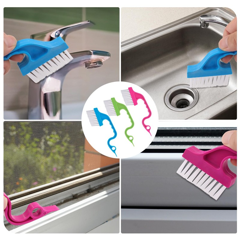 9 Pcs Crevice Cleaning Brush, Hand held Groove Gap Cleaning