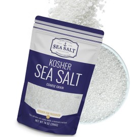 Coarse Grain Kosher Sea Salt for Grinder, Non-Iodized & Natural Replacement for Table Salt, 14 oz Bag