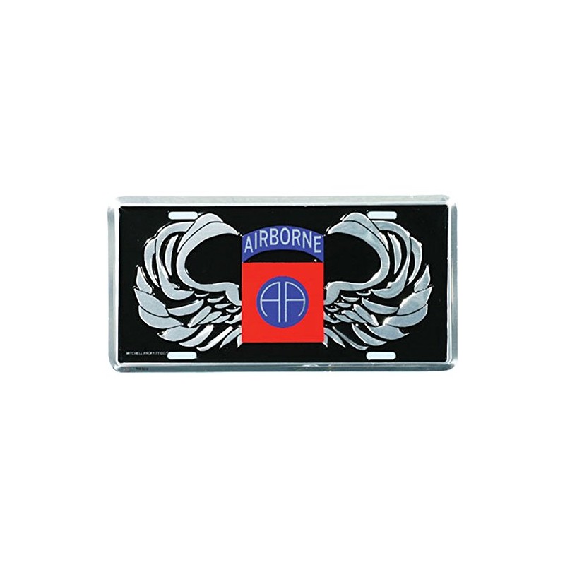 Honor Country 82nd Airborne License Plate, AA Wings