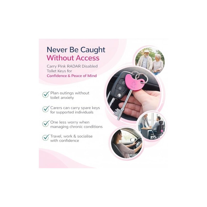 Pink Radar Disabled Toilet Key with Pink ID Card |