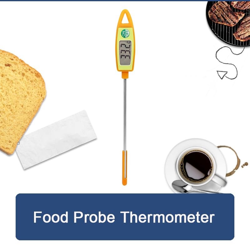 Digital Kitchen Thermometer, Accurate Meat Thermometer Probe 13.2cm LCD Display