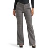 Lee Women's Wrinkle Free Mid Rise Bootcut Pant, Black/Drizzle Plaid