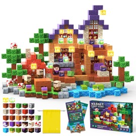 Magnetic Blocks 120PCS Enchanted Forest | STEM Educational Building Toys for Kids Age 3+, Creative Stacking Construction Set with 0.8in Magnet Cubes, Birthday Gift for Boys & Girls