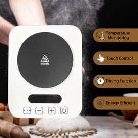 Sourdough Starter Warmer,Precise Thermostat Control (70-100°F),Sourdough Heating Mat,Auto Warming On/Off, 12-Hour Timer,Plug Warming Mat for Home/Kitchen/Baking,White