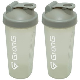 GronG Protein Shaker, Gray, 20.3 fl oz (600 ml), Set of 2