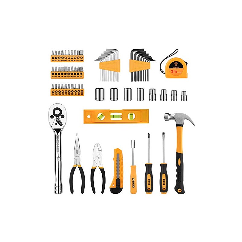 DEKOPRO 65 Pieces Tool Set General Household Hand Tool Kit