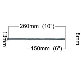 HAFD Heavy-Duty Sleeper Screws 8 x 260mm (10in) Zinc-Plated Hex Head Lag Bolts for Wood to Concrete Fixings, for Coach Screw Outdoor Use in Decking, Fencing, and Landscaping Projects – Pack of 10