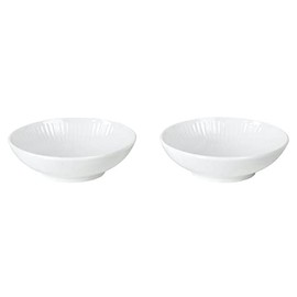 Royal Copenhagen 1064790 White Fluted Bowl, Small Plate, 3.4 fl oz (90 ml), Pair Set