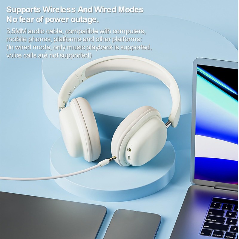 Wireless Gaming Headset, 3.5 mm Foldable via Ear Bluetooth Headphones