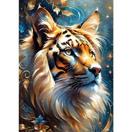 GDYEEH 5D Sumatran Tiger Diamond Painting Pictures, DIY Fantasy Diamond Art Painting Kits, Dreamland Diamond Painting Set for Adults Beginners, Mosaic Making, Diamond Painting for Home Decor 30 x 40