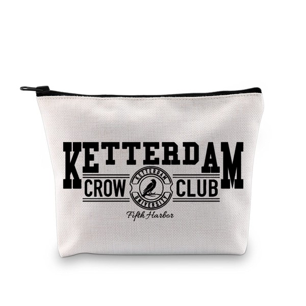 Bookish Gift Book Nerds Gift Ketterdam Crow Club Zipper Makeup Bag for Bookworm (Ketterdam Crow Makeup EU)