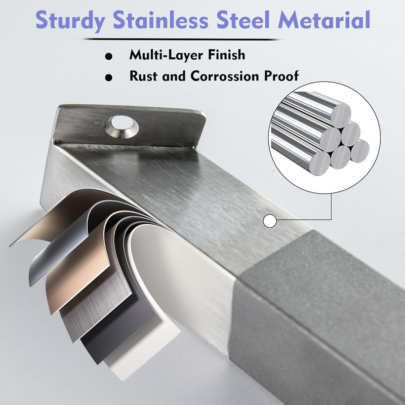 LIWEIKE Brushed Nickel Shower Foot Rest Bar Wall Mount Shower