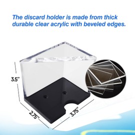 GSE 4 Deck Clear Acrylic Discard Trays, Casino Grade Discard Holder Trays for Blackjack