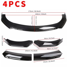 Unbranded For Chrysler 300 2005-2020 Front Bumper Lip Splitter Spoiler Chin Kit Gloss Blk