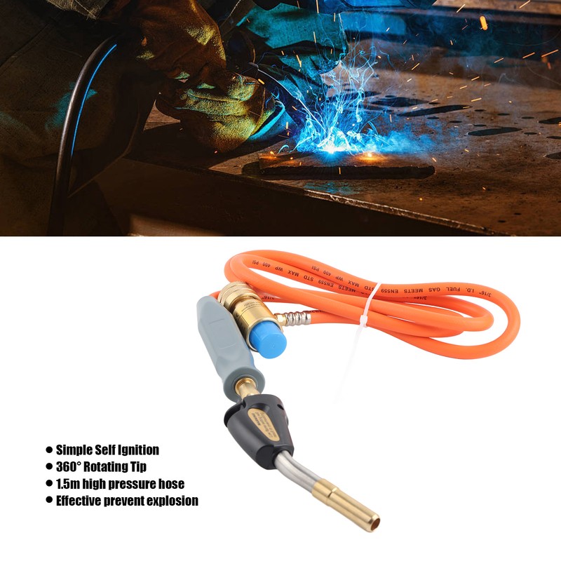 Propane Self Igniting 360° Rotation Burn Tip Turbo Torch Welded