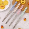GOTH Perhk 304 Stainless Steel Chopsticks, 4 Pairs Reusable Multicolor