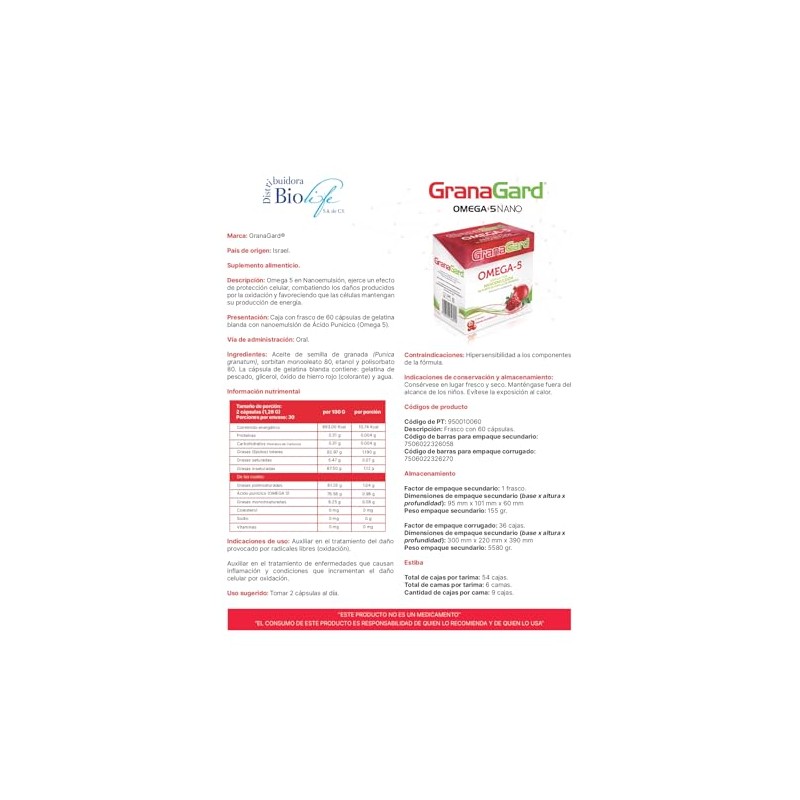 GranaGard, Punic Vitaminas C D3 Zinc, Duo Pack Omega 5