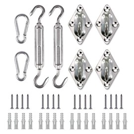 Sun Shade Sail Hardware Kit - 6 Inch 304 Stainless Steel Sunshades Canopy Installation Kit for Install Rectangle & Triangle Shade Sails Deck Garden Lawn Patio Outdoor Metal Sail Shade Hardware Kit