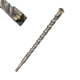 Corintian Solid carbide SDS Plus drill bit, hammer drill, diameter 4-18 mm, masonry drill, concrete drill, wall breakthrough drill, four-edged and suitable for stone, concrete, tiles, etc. (D: 12 mm