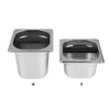 Caja de café de acero inoxidable con barra de goma