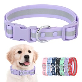 KOLODOGO Waterproof Dog Collar - Reflective Adjustable Collar Durable Collars for Small Medium Large Dogs Easy Clean PVC Material - Multiple Colors Sizes (S, M, L)