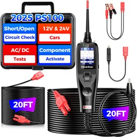 2025 Autel Powerscan PS100 Power Circuit Probe Tester, 12-24V Automotive Electrical System, Relay, Fuse, Ground Test Tool, Short&Open Circuit Breaker Finder, Component Activator, AC DC, 40FT Cable