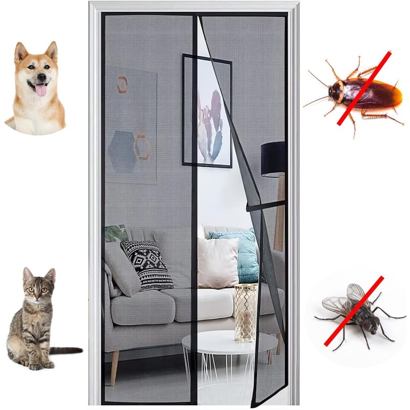 Panngu Magnetic Fly Screen Door 90 x 190cm White, Bugs