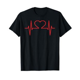 Valentines Day Cute Shirt Red Heart EKG Heartbeat Gift Tee T-Shirt