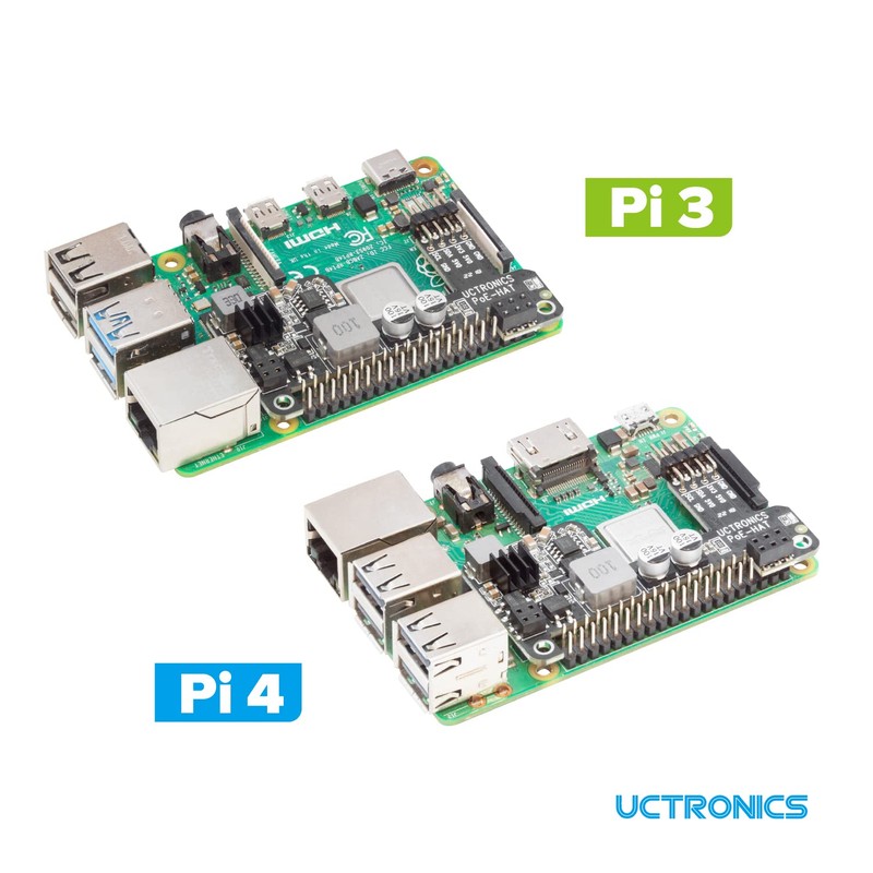 UCTRONICS PoE HAT for Raspberry Pi 4B/3B+, Power Over Ethernet