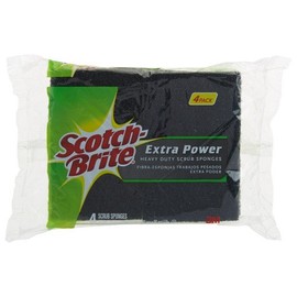 Scotch-Brite Extra Power Heavy Duty Scrub Sponges | Provides Extra Tough Scouring Power for Heavy Duty Cleaning - 4 Scrub Sponges