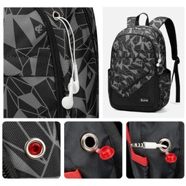 bunie Backpack for Boys Large Book Bag Waterproof School Bag Pencil Case Shoulder Bag Set for Primary School Middle School High School, black, Kids Backpack