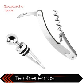 CHIC-FANTASY Set DE Vino Juego DE Accesorios para Vino SACACORCHOS TAPON Cortador VERTEDORES (SX318)