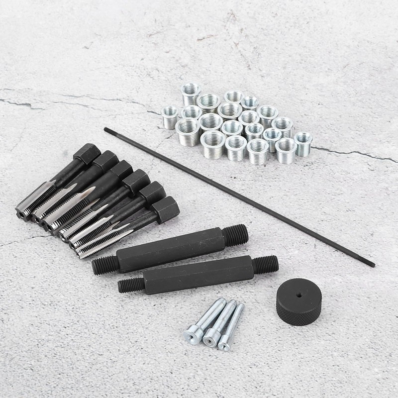 TKSE Glow Plug Thread Repair Kit,33PCS A3 Steel Glow Plug