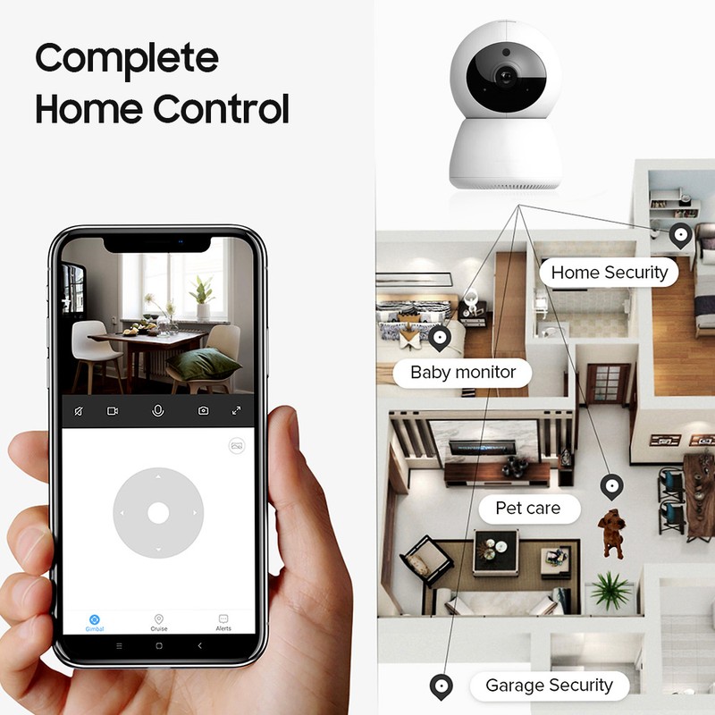 Smart Security Camera 1080P HD Webcam w/Microphone/Night Vision/Motion Detection/Two-way Intercom/Remote