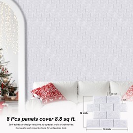 Woven Sound Acoustic Brick Panels Seamless Visual, High Density, Sound Dampening, Decorative Noise Blocker Felt Wall Tiles for Ceilings, Home Office & Gaming Room (Silver Gray), 16x12x0.4 Inch