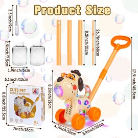 Goenb Hundeseifenblasenmaschine Rasenmäher Outdoor-Spielzeug Für Alte Kinder Mit 10 Konzentrierten Seifenblasenlösungen