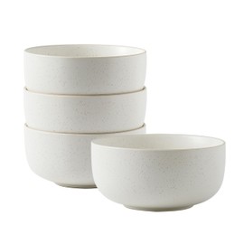S&Q'S CERAMICS S&Q - Cuencos de cerámica para cocina, 36 onzas, juego de 4 cuencos de cereales de gran capacidad, para sopa, avena, desayuno, microondas y lavaplatos, esmaltado mate blanco