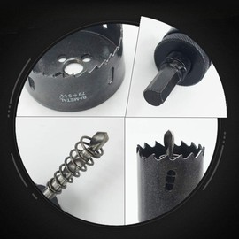 BOZONLI Hole Saw, Bi-Metal Hole Saws, Diameter 81 mm, Hexagonal Shank, for Wood, Plywood, Non-ferrous Metals, Plastics and Plasterboard, for Home and Craftsmen, Black