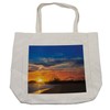 Lunarable Santa Monica Pier Shopping Bag, California Sunset on Pier