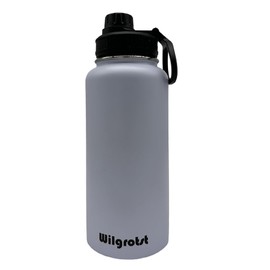 Wilgrotst 32oz Insulated Water Bottles, Wide Mouth Bottle with Straw, Double Walled Stainless Steel Water Bottle with 3 Lids and Handle for Outdoor Camping, Cycling, Gift Box (White)
