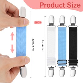 Aeaocvo 6 Pcs Waist Cincher Adjustable Pant Clip, Elastic Belt Cincher for Jeans, Sweater, Scarf, Dress Clips, Girl, Women, Men