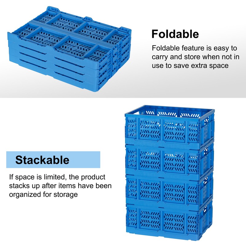 Senhoglb 4-Pack Plastic Storage Baskets for Organizing Groceries Fruit with