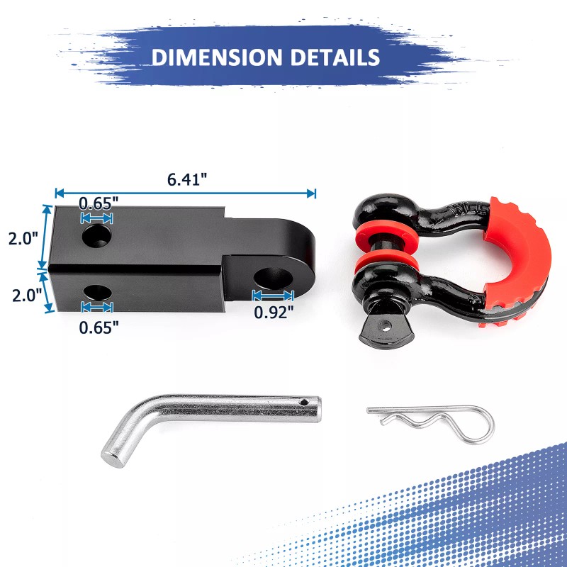 DYSO For 2014-2025 4WD Polaris RZR XP1000 2" D-Ring Shackle